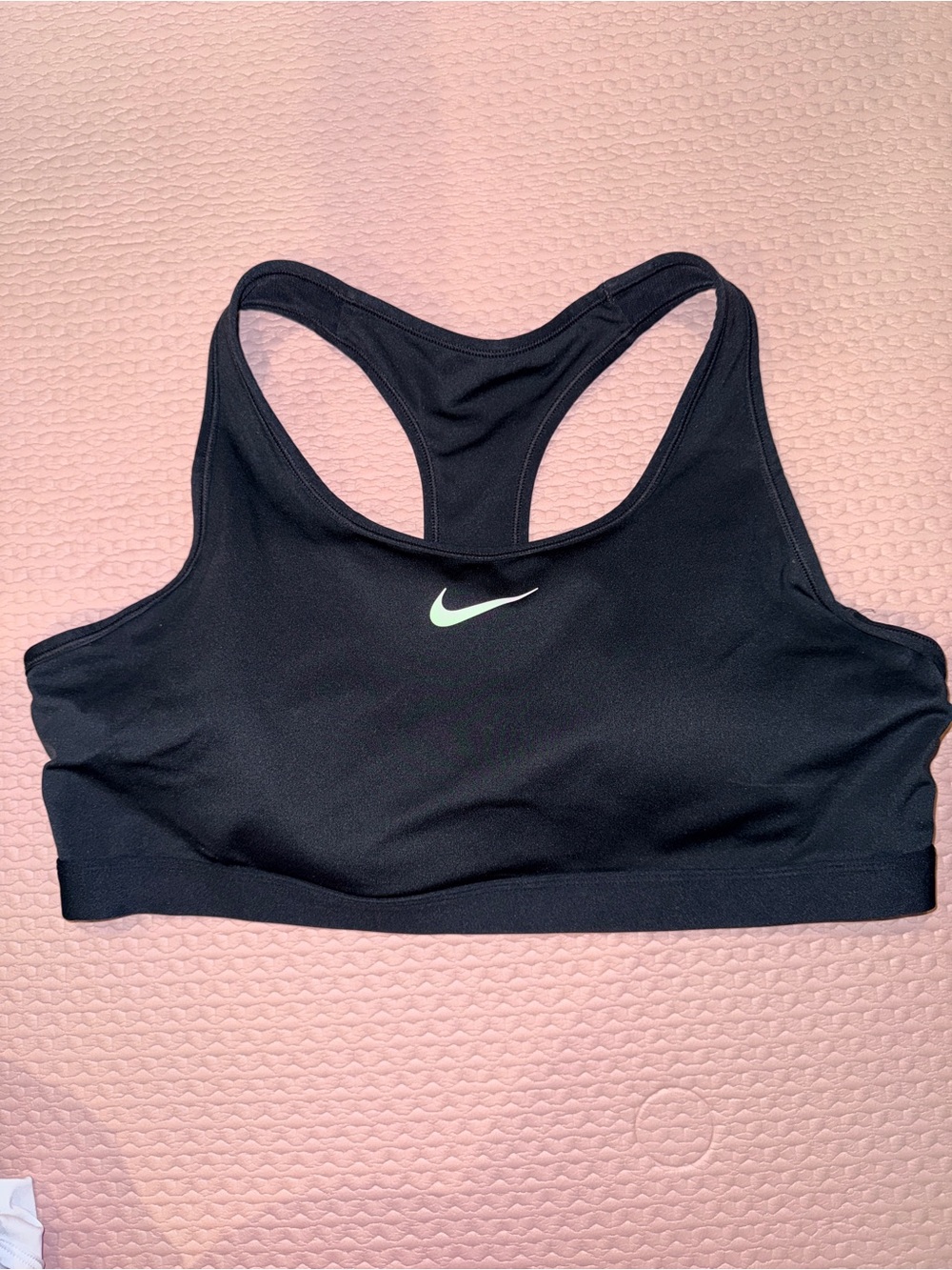 Nike Black Racerback Sports Bra with White Swoosh